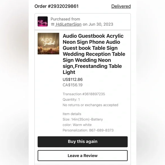 Audio Guestbook Neon Sign - Picture 5 of 5